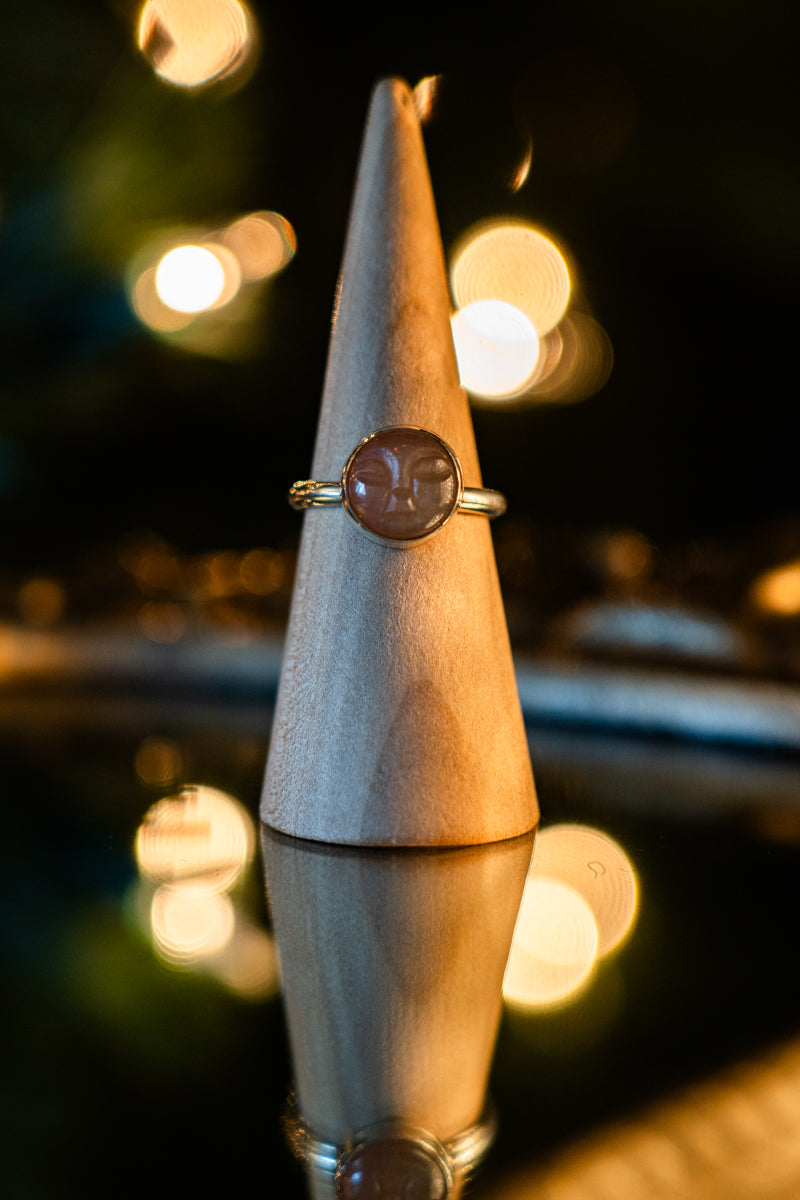 Peach Moonstone Ring 8.5