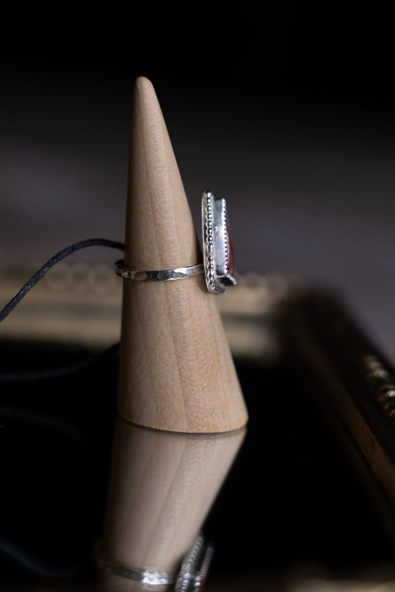 Rhodochrosite Sterling Silver Ring, 8