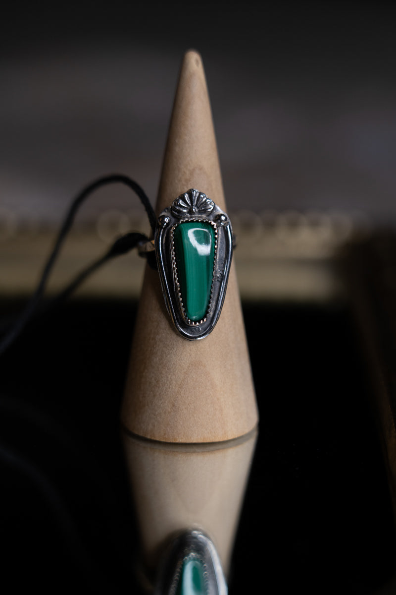 Malachite Sterling Silver Ring 8