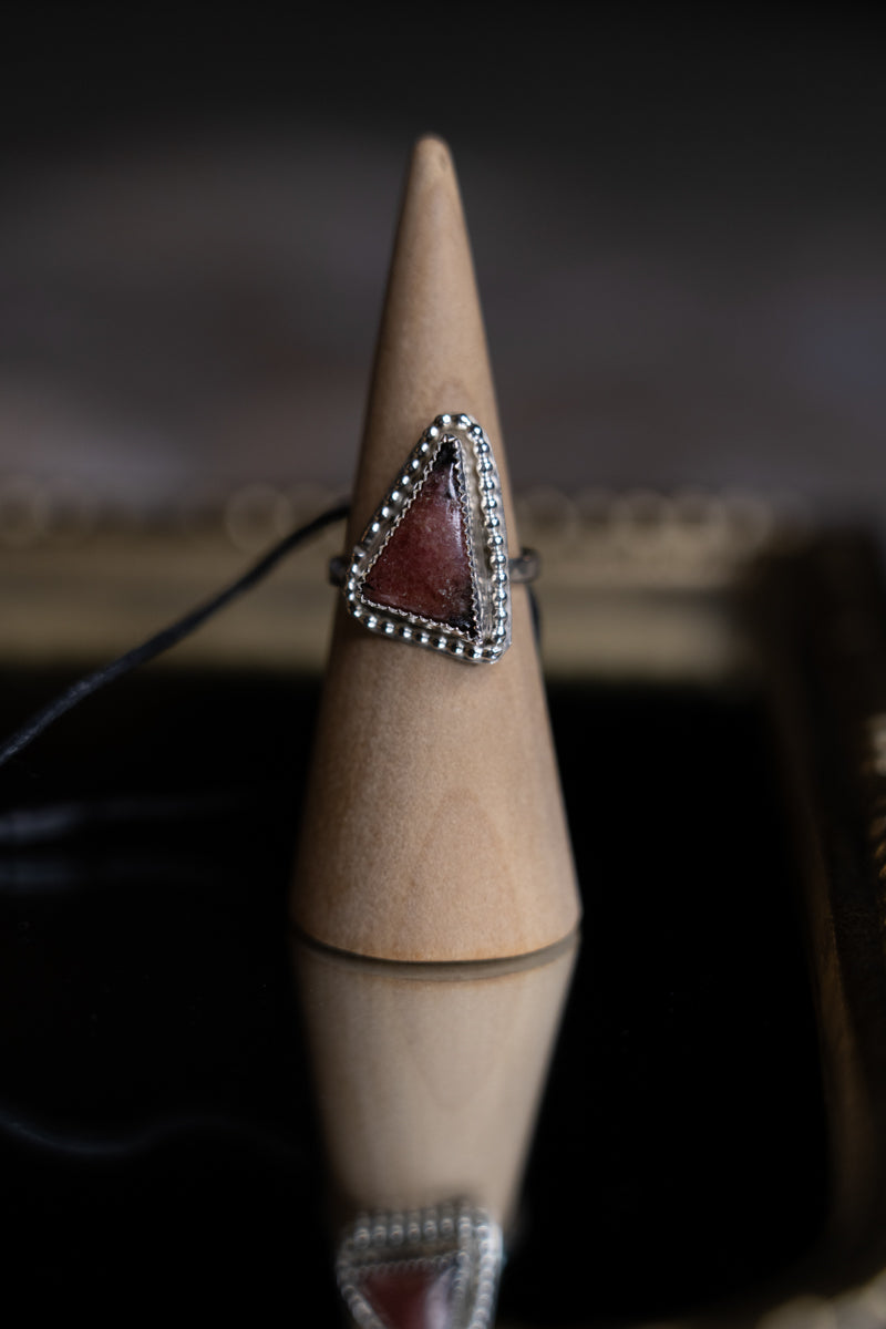 Rhodochrosite Sterling Silver Ring, 8