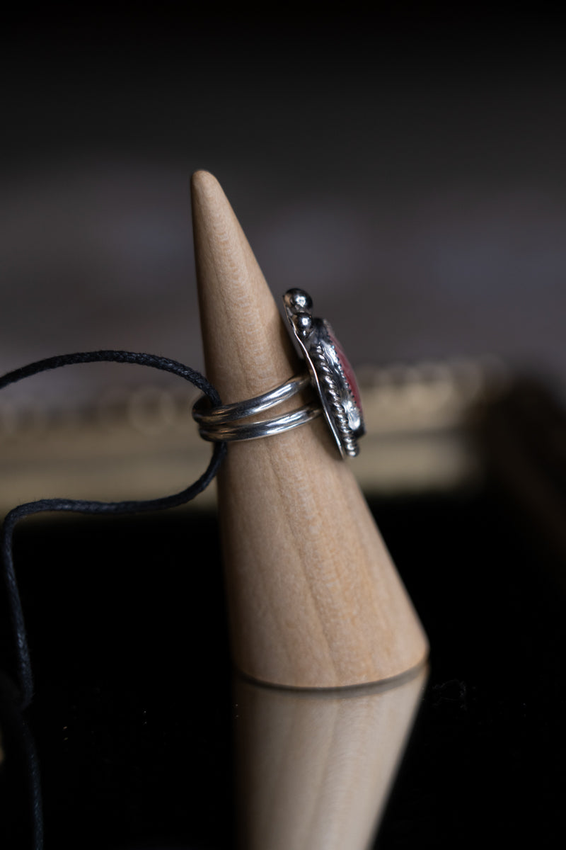 Rhodochrosite Sterling Silver Ring 6.5